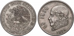 MEXIQUE 1 Peso Jose Morelos y Pavon / aigle 1974 Mexico
