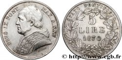VATICAN AND PAPAL STATES 5 Lire Pie IX an XXIV 1870 Rome