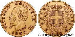 GOLD, PALLADIUM & PLATINUM INVESTMENT 20 Lire Victor Emmanuel II 1863 Turin