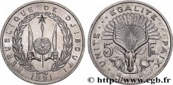 DJIBOUTI 5 Francs emblème / antilope 1991 Paris