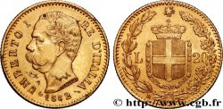 GOLD, PALLADIUM & PLATINUM INVESTMENT 20 Lire Umberto Ier 1882 Rome