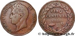 MONACO - HONORÉ V 5 Centimes en cuivre rouge 1838 Monaco