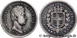 ITALIE - ROYAUME DE SARDAIGNE - CHARLES-ALBERT 25 Centesimi 1833 Turin