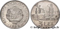 ROUMANIE 3 Lei emblème / raffinerie de pétrole 1966 Bucarest