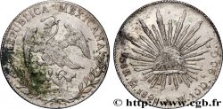 MEXIQUE 8 Reales Aigle / bonnet phrygien sur soleil 1891 Mexico