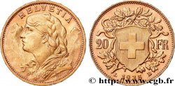 OR, PALLADIUM ET PLATINE INVESTISSEMENT 20 Francs Vreneli 1935 Berne