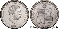 HAWAII 1/4 Dollar roi Kalakaua Ier 1883 San Francisco TTB+