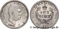 HAWAII One Dime (10 Cents) roi Kalakaua Ier 1883 San Francisco TTB+