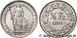 SUISSE 1/2 Franc Helvetia 1879 Berne - B