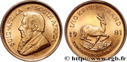 OR, PALLADIUM ET PLATINE INVESTISSEMENT 1/10 Oz - 1/10 Krugerrand 1981 Prétoria