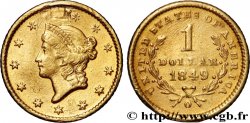 ÉTATS-UNIS D AMÉRIQUE 1 Dollar Or Liberty head , 1er type 1849 Philadelphie