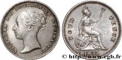 ROYAUME-UNI 4 Pence ou groat Victoria / Britannia assise 1855 Londres