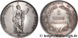 ITALY - LOMBARDY 5 Lire Gouvernement provisoire de Lombardie 1848 Milan