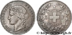 SWITZERLAND 5 Francs Helvetia 1890 Berne