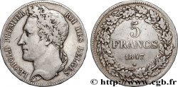 BELGIQUE 5 Francs Léopold Ier tête laurée 1847