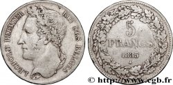 BELGIO 5 Francs Léopold Ier tête laurée 1835
