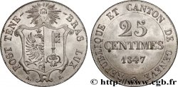 SVIZZERA - REPUBBLICA DE GINEVRA 25 Centimes 1847