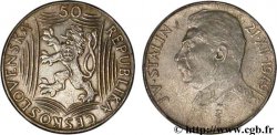 CZECHOSLOVAKIA 50 Korun 70e anniversaire de Staline 1949