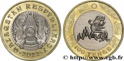 KAZAKISTAN 100 Tenge Barre tordue en forme de panthère des neiges - Style Saki 2022 Oust-Kamenogorsk