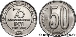 VENEZUELA 50 Centimos 70e anniversaire de la Banque centrale du Venezuela 2010