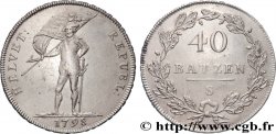 SUISSE - CONFÉDÉRATION HELVÉTIQUE 40 batzen 1798 Soleure