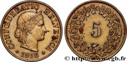 SUISSE 5 Centimes (Rappen) Tête de Libertas 1918 Berne