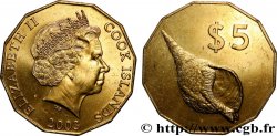 COOK ISLANDS 5 Dollars Elisabeth II / Coquillage 2003 Canberra