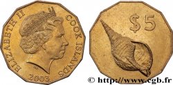 ISOLE COOK 5 Dollars Elisabeth II / Coquillage 2003 Canberra