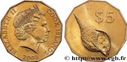 COOK ISLANDS 5 Dollars Elisabeth II / Coquillage 2003 Canberra