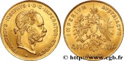 AUSTRIA 4 Florins ou 10 Francs François-Joseph Ier 1892 Vienne