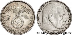 ALLEMAGNE 2 Reichsmark Maréchal Paul von Hindenburg 1938 Munich