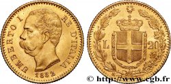 GOLD, PALLADIUM & PLATINUM INVESTMENT 20 Lire Umberto Ier 1882 Rome
