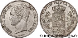 BELGIQUE - ROYAUME DE BELGIQUE - LÉOPOLD Ier 2 1/2 Francs, 2e type, petite tête nue 1848 Bruxelles TTB+