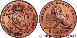 BELGIQUE 1 Centime lion monogramme de Léopold II légende en flamand 1907