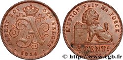 BELGIQUE 2 Centimes monogramme d’Albert Ier légende française 1914