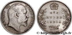 INDES BRITANNIQUES 1 Rupee (Roupie) Edouard VII 1905 Calcutta