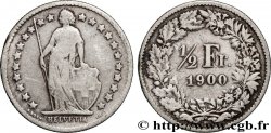 SUIZA 1/2 Franc Helvetia 1900 Berne