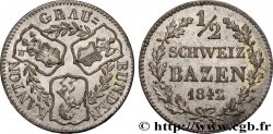 SUISSE - CONFÉDÉRATION HELVÉTIQUE - CANTON DES GRISONS 1/2 Batzen 1842