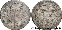 SUISSE - CANTON DU TESSIN 3 Soldi 1838