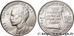 CUBA 50 Centavos centenaire naissance de José Marti 1953