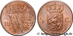 PAYS-BAS 1/2 Cent emblème monogramme de William Ier 1822 Bruxelles