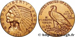 OR, PALLADIUM ET PLATINE INVESTISSEMENT 5 Dollars Indian Head 1911 Philadelphie