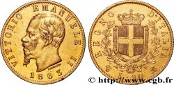 OR, PALLADIUM ET PLATINE INVESTISSEMENT 20 Lire Victor Emmanuel II 1863 Turin