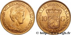 OR, PALLADIUM ET PLATINE INVESTISSEMENT 10 Gulden, 3e type Wilhelmina 1917 Utrecht