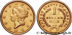 UNITED STATES OF AMERICA 1 Dollar Or  Liberty head  1er type 1852 Philadelphie AU
