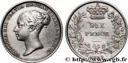 ROYAUME-UNI 6 Pence Victoria tête jeune 1839 Londres