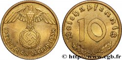 ALLEMAGNE 10 Reichspfennig aigle surmontant une swastika 1938 Berlin