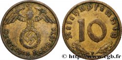 ALLEMAGNE 10 Reichspfennig aigle surmontant une swastika 1938 Stuttgart
