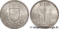 SLOVAKIA 20 Korun St Cyril et St Méthode variété avec croix à simple barre 1941