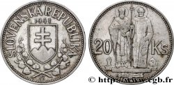 SLOVAKIA 20 Korun St Cyril et St Méthode variété avec croix à simple barre 1941  AU